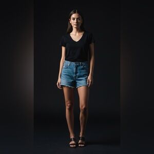 Casual Blue Denim Jean Shorts for Women